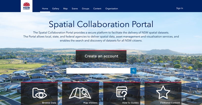 NSW Spatial Collaboration Portal Home Page