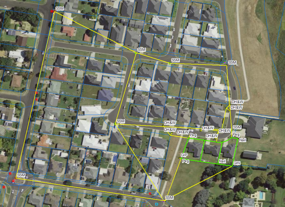 Aerial photo showing LandXML plans