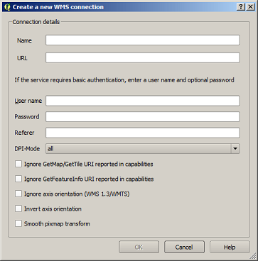 QGIS - New WMS Connection